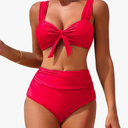 ZAFUL High Waisted Bikini Sets for Women Swim Suits 2025 Tummy Control Ruched Bikini Two Piece Bathing Suit Swimwear, Large