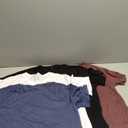 Huukeay 4 Pack Women's Short Sleeve T Shirts, Casual Raglan Summer Tunic Tops Crewneck Loose Side Split Hem Workout Tee Shirt (XXL, Black, White, Navy Blue, Dark Red)