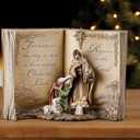 Napco Imports Holy Family Bible Nativity Scene Resin Stoneware Christmas Decoration Figurine