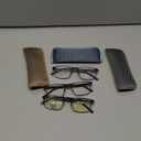 Madison Avenue 3 Pack Metal Half Frame Blue Light Blocking Reading Glasses for Men Spring Hinge +1.25