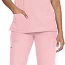 Floralhue Scrubs for Women, Women's Medical Scrub Sets, V-Neck Scrubs Top & Cargo Pants with 12 Pockets (Pink, M)