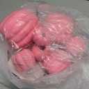 7 Pcs Assorted Sizes Hot Pink Artificial Pumpkins Fall Decorative Pumpkins Deep Pink Foam Pumpkins for Gifts Fall Halloween Thanksgiving Wedding Baby Shower Farmhouse Table Centerpiece Mantel Decor