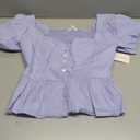 Lucky Brand Womens Short Sleeve Ruched Peplum Top, L