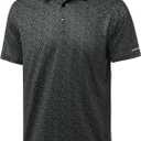 Golf Shirts for Men - Moisture Wicking Short Sleeve Performance Sport Casual Striped Collared Mens Polo Shirt (XX-Large, Blackish Green Leaf)