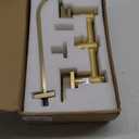 Wall Mount Tub Filler Brushed Gold Bathtub Faucet Extra Long 11.8" Bath Tub Faucet Set High Flow 2 Handle Wall Mounted Bathtub Faucets, BY005TG