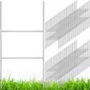 Therwen 100 Pcs Yard Sign Stakes 20'' x 10'' Metal H Heavy Duty Frame Wire Stakes Galvanized Lawn Sign for 4mm 5mm Corrugated Advertising Board Yard Garage Holder Halloween Decor