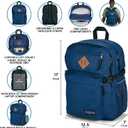 JanSport Main Campus Backpack - Travel or Work Backpack with 15-Inch Laptop Sleeve and Dual Water Bottle Pockets, Deep Juniper, One Size