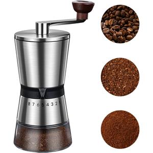 Manual Coffee Grinder - 8 Adjustable Coarseness Settings, Hand Crank Coffee Mill, Large Capacity, Portable Hand Coffee Grinder for Moka pot, French Press, Drip, Espresso, Gift