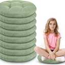 15 Inch Round Floor Cushions for Kids and Toddlers, Flexible Seating for Classroom Furniture 3.5 Inch Thick Floor Pillow for Home, Daycare, Preschool, Yoga and Meditation (Green, 8)