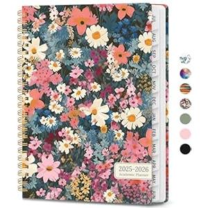 2026 Planner, Weekly and Monthly Calendar Planner Book, January 2026 - December 2026, Hardcover Spiral Planner with Monthly Tabs, Notes Pages, Perfect for Women & Men, A5 (6.4" x 8.5") 