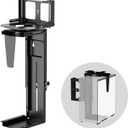 Pholiten Under Desk CPU Mount,Universal Desk Leg CPU Mount,3.94 to 11.61 inch Wide Computer Case CPU Hanger Holder,Table Beam CPU Mount Bracket Computer Tower Wall and Under Counter Holder