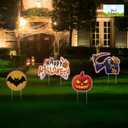 Yard Expressions 4pc Spooky Happy Halloween Yard Signs with Stakes - Easy to Install Halloween Yard Sign - Large 16" Waterproof Halloween Sign Yard  Durable, Reusable & Colorful Happy Halloween Lawn Sign