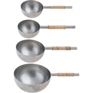 Karma, Stainless Steel Cane Wrapped Measuring Cups, Set of 4 Measuring Cups