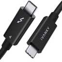 IVANKY Intel Certified Thunderbolt 4 Cable 4.9FT, Support 40Gbps/240W Charging/8K Display, Compatible with USB4, Thunderbolt 3 Cable, Flexible USB C to USB C Cord for iPhone 16/15, MacBook - 4.9FT