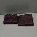 ANARACHON Leather Look Couch Arm Covers Set of 2 Armrest Covers for Sofa Chair Arm Protectors Stretch Armchair Slipcovers with Pockets Washable Spandex Fabric (Large, Burgundy) (Red)