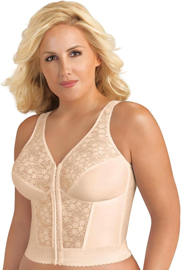 Exquisite Form 5107565 Fully Slimming Wireless Back & Posture Support Longline Bra with Front Closure & Lace (44D, Rose Beige) Exquisite Form 5107565 Fully Slimming Wireless Back & Posture Support Longline Bra with Front Closure & Lace (44D, Rose Beige)