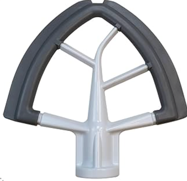 Flex Edge Beater Mixer Attachments for Kitchenaid Tilt-Head Stand Mixers, Mixer Accessory 4.5-5 Quart Beater Scraper Paddle with Both-Sides Flexible Silicone Edges (Grey)