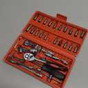 Egofine 46 Pieces 1/4 inch Drive Socket Ratchet Wrench Set, with Bit Socket Set Metric and Extension Bar for Auto Repairing and Household, with Storage Case