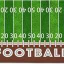 Football Field Bathroom Rugs 24x16 Inches | Water Absorbent Soft Non-Slip Bath Mat Machine Washable Mats for Showers Laundry Rooms Indoor Doors Decor