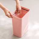 Baffect Small Trash Can with Lid Waste Basket Bathroom Garbage Can Dorm Room Essentials for Bedroom, Office, College-2.1 Gallon (Pink)