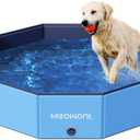 Meowant Foldable Dog Pool, Hard Plastic Dog Swimming Pools for Large Dogs, Collapsible Plastic Kid Pet Pool, Portable Bathing Tub Kiddie Pool for Dogs (L-48'' × 12'')