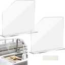 LILXIU 2 PCS Acrylic Sink Splash Guard 16.14 * 13.38 Inch Clear Freestanding Panel Barrier with Base Plate Countertop Partition for Kitchen Bathroom Home Hospitals Labs