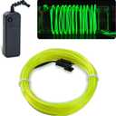 lychee 15ft El Wire,Neon Glowing Strobing Electroluminescent Light El Wire/Battery Pack for Parties, Halloween Decoration (Green)