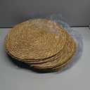 13 in Round Woven Placemats Plate Chargers Set of 12, Boho Farmhouse Rustic Woven Place Mats for Kitchen Dining Party Table Decor, Rattan Wicker Table Mats Jute Braided Chargers for Dinner Plates