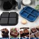 Webake Silicone Air Fryer Brownie Pan for Baking, Nonstick 2.6" Square Silicone Mold for S'mores, Cake Puck, Muffin, 4-Cavity Set of 2