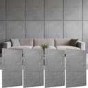 3D Stone Wall Panels, 4PCS PU Faux Stone Panels 47.24"x23.62", 3D Lightweight Wall Panels for Interior Wall Decor, Waterproof Stone Texture Panels for DIY, TV Wall, Bedroom, Living Room, Office & Home (Cement Gray)