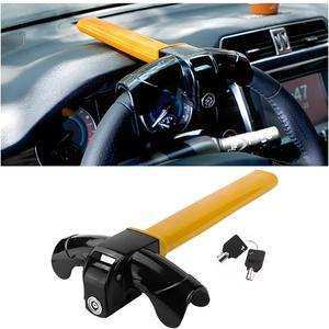 Car Steering Wheel Lock, Anti Theft Vehicle Rotary Steering Wheel Cylinder Security Locking Device with 2 Keys, Heavy Duty Automotive Travel Accessories, Universal for SUV RV Truck