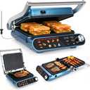 Taylor Swoden 7-in-1 Panini Press Sandwich Maker, 1500W Electric Indoor Grill with LED Touch Panel, Removable Non-Stick Plates & Drip Tray, Independent Temperature Control, 7 Modes, Opens 180 Degrees