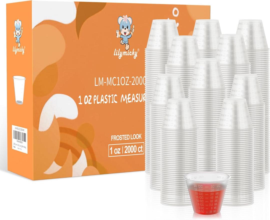 Lilymicky 2000 Count 1 oz Disposable Medicine Cups, 1 oz Plastic Med Cups For Mixed Pills, Medication Measuring, Resin Mixing Lilymicky 2000 Count 1 oz Disposable Medicine Cups, 1 oz Plastic Med Cups For Mixed Pills, Medication Measuring, Resin Mixing