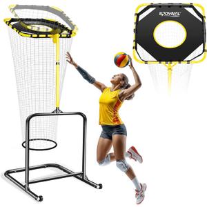 SPONAL Volleyball Setter Training Net, 4.6 ft- 10 ft, 5 Heights & 7 Angles