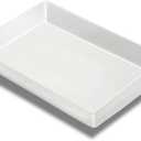 18" x 12" Large Serving Platter, Porcelain Heavy-Duty Large Serving Tray, White Rectangular Plate for Turkey, Food, Fruit, Party, Wedding, Christmas, Chip and Scratch Resistant