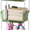 Delamu 3-Tier Metal Rolling Cart for Kitchen, Bathroom, Office  Plastic Utility Storage Carts with Wheels  Ideal for Small Spaces, Pantry, Classroom, Workshop Organization and Storage, Green