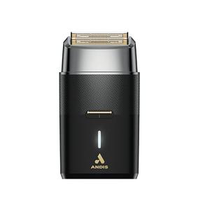 Andis 563616 Pro Foil Plus II Cordless Shaver, Gold Titanium Foils, Lithium Ion Battery, Includes USB-C Charging Stand, Black