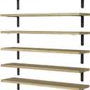 24'' Long Floating Shelves for Wall Decor & Storage, Rustic Brown
