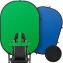 Green Screen Portable,Heorryn 3x5ft Green Blue Screen Chair Backdrop Kit Background Double Sided Pop Up Chroma Key for Photography,Live Streaming Gaming Zoom Video Chats Parties and Meeting