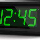 KWANWA 1.2 Inch Small Digital Alarm Clock, Green LED Display with Adjustable Brightness & Night Mode, Battery Operated Portable Desk Clock, for Bedroom, Travel, Kids, Wall Mount (Snooze, 12/24H), Black Case-green Led