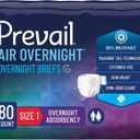 Prevail Air Overnight Adult Incontinence Brief Size 1 / Medium Heavy Absorbency Overnight, NGX-012/1, 58, 80 Ct