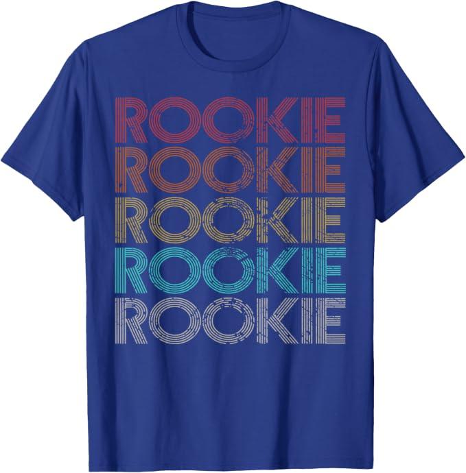 Retro Vintage Rookie T-Shirt (Blue, M)