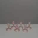 Glass Candlestick Holder,Striped Taper Candle Holders,Set of 6 Candle Stand for Table Centerpieces, Home Decor,Weddings,Festival and Parties (Pink Dimond)