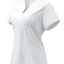 JoyGirl Womens Golf Polo Shirts Quick Dry Tennis Tops Shirt Collarless V Neck Pickleball Outfits for Women Moisture Wicking, Size: M