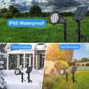 T-SUNUS RGB Solar Landscape Spotlights Christmas, Color Changing Spot Lights Waterproof IP65 Garden Pond, 180 Adjustable Halloween Wall Tree Light Separately Installed for Outdoor Indoor 2 Pack