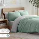 Vellux Solid Jersey Knit 2-Piece Twin Comforter Set - Cotton Blend - Ultra-Soft & Cozy T-Shirt - Light Weight - Breathable - Down Alternative - Bedding for All-Season Comfort (68 x 88, Sage/Gray)