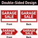 6 Pcs Garage Sale Signs with Stakes, 2 Foldable Extra-Large Garage Sale Signs 24" x 16" and 4 Arrow Yard Signs 17" x 6", Metal Stakes and Double Sided Waterproof Design for Garage Sale Supplies