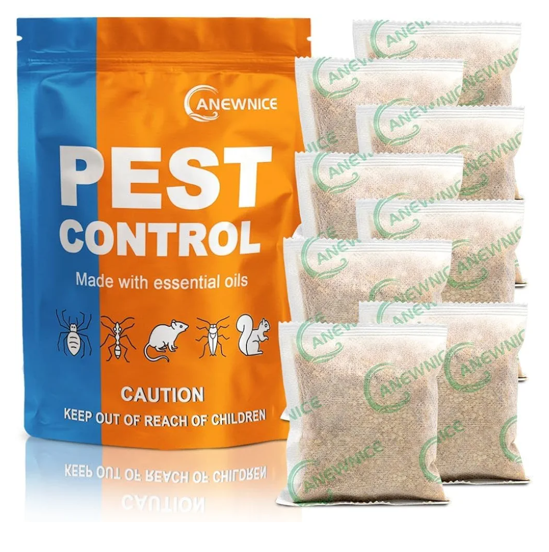 Pest Control Pouches, Mouse Repellent, Rodent Repellent, Extra-Strength Peppermint Oils Repel Mice,Mouse,Rats, Ant,Roach,Moths& Other Pest,Pest Repellent, Indoor Mice Repellent,Mosquito Repellent 8P, The packaging is opened