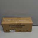 Cutlery Holder with Drain Holes, Silverware Caddy for Party Countertop, 3pcs Bins Set Utensil Holders for Spoon and Fork, White