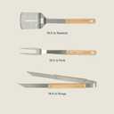 Gibson Home Barbeque Plus 3 Piece BBQ Tools W/Rubberwood Handles